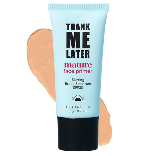 Elizabeth Mott Thank Me Later Blurring Face Primer SPF 30 – Lightweight, Hydrating Makeup Primer - Smooths Fine Lines & Wrinkles for a Soft-Focus Finish – Mineral-Based, Cruelty-Free Formula – 30g-BrightBean Baby