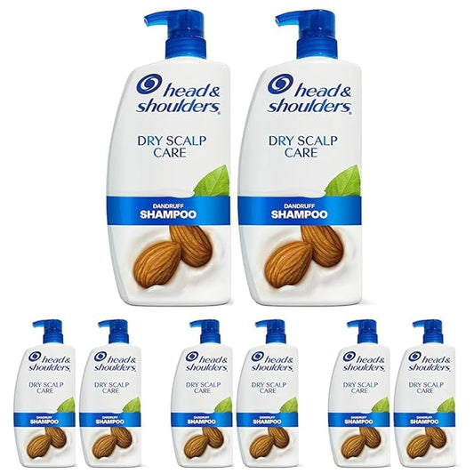 Head and Shoulders Shampoo, Daily-Use Anti-Dandruff Paraben Free Treatment, Dry Scalp Care with Almond Oil, 32.1 fl oz, Twin Pack (Pack of 4)-BrightBean Baby