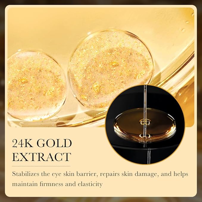 24K Gold Hyaluronic Acid Anti-Aging Multi-Effects Eye Cream - For Dark Circles & Fine Lines - With Hyaluronic Acid & Ingredient Gold, 1.4 Oz-BrightBean Baby