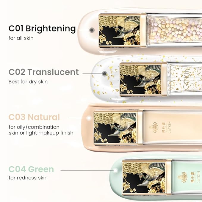 CATKIN Face Makeup Primer Base Ultra Hydrating Essense Natural Glow Finish for Dry Skin Blur Pores Infused with Black Truffle Serum & Hyaluronic acid Translucent Oil Free Formula-BrightBean Baby