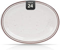 Stoneware Narrow Rim Commercial Grade Dinnerware (Brown Speckle, Platter 9.5" x 7.25")