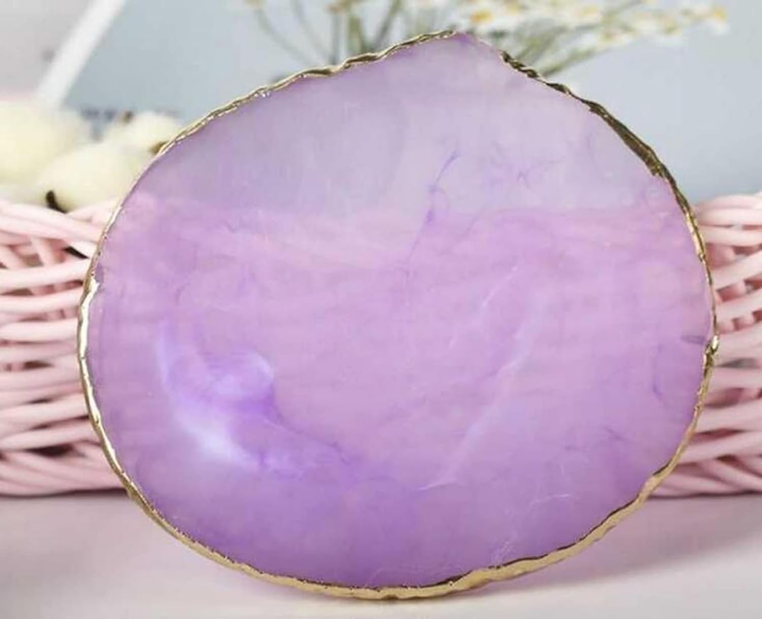 2 Pcs Resin Nail Palette Nail Polish Palette Nail Art Palette with Stainless Stirring Rod (Gray and Purple)-BrightBean Baby