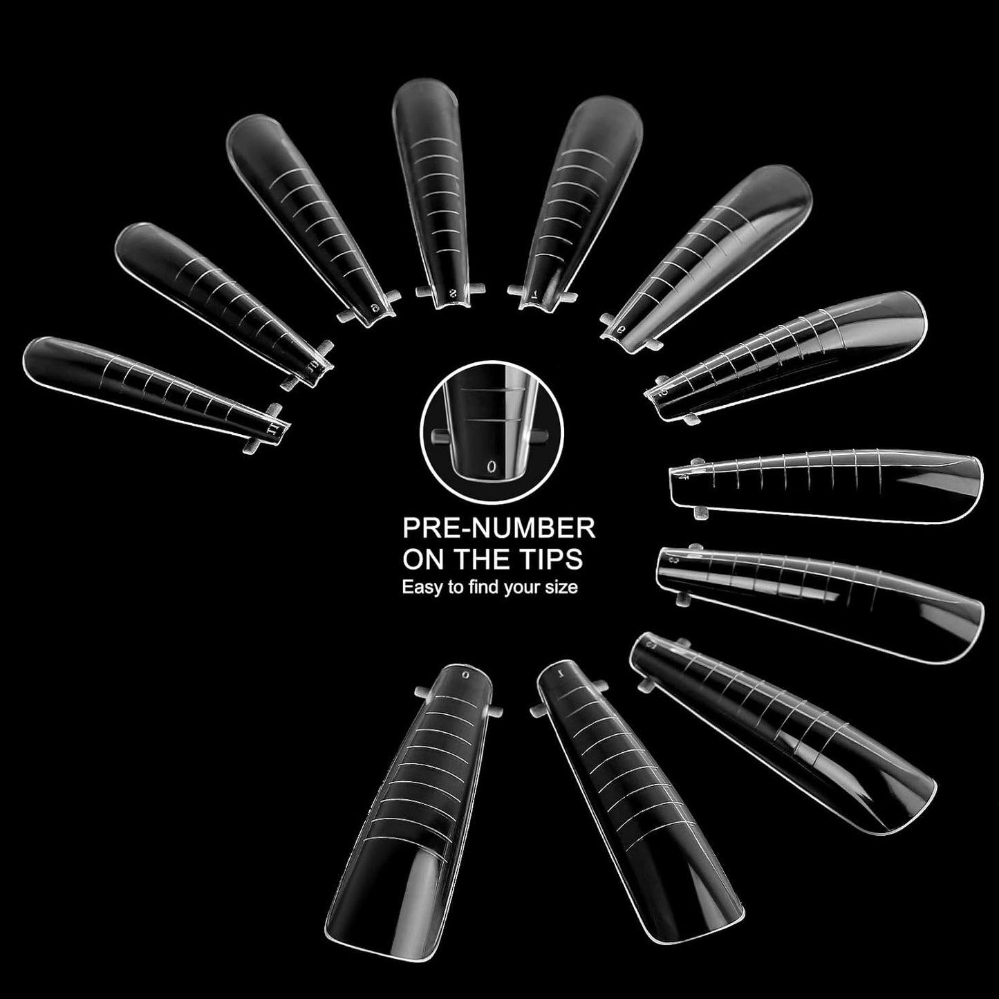 120Pcs Clear Dual Nail Forms,Long Ballet Extension Poly Nail Gel Nail Forms Full Cover Nail Molds 12 Sizes for Solid Nail Gel Glue Nail Art Design Salon&DIY(Extra Long Ballet)-BrightBean Baby