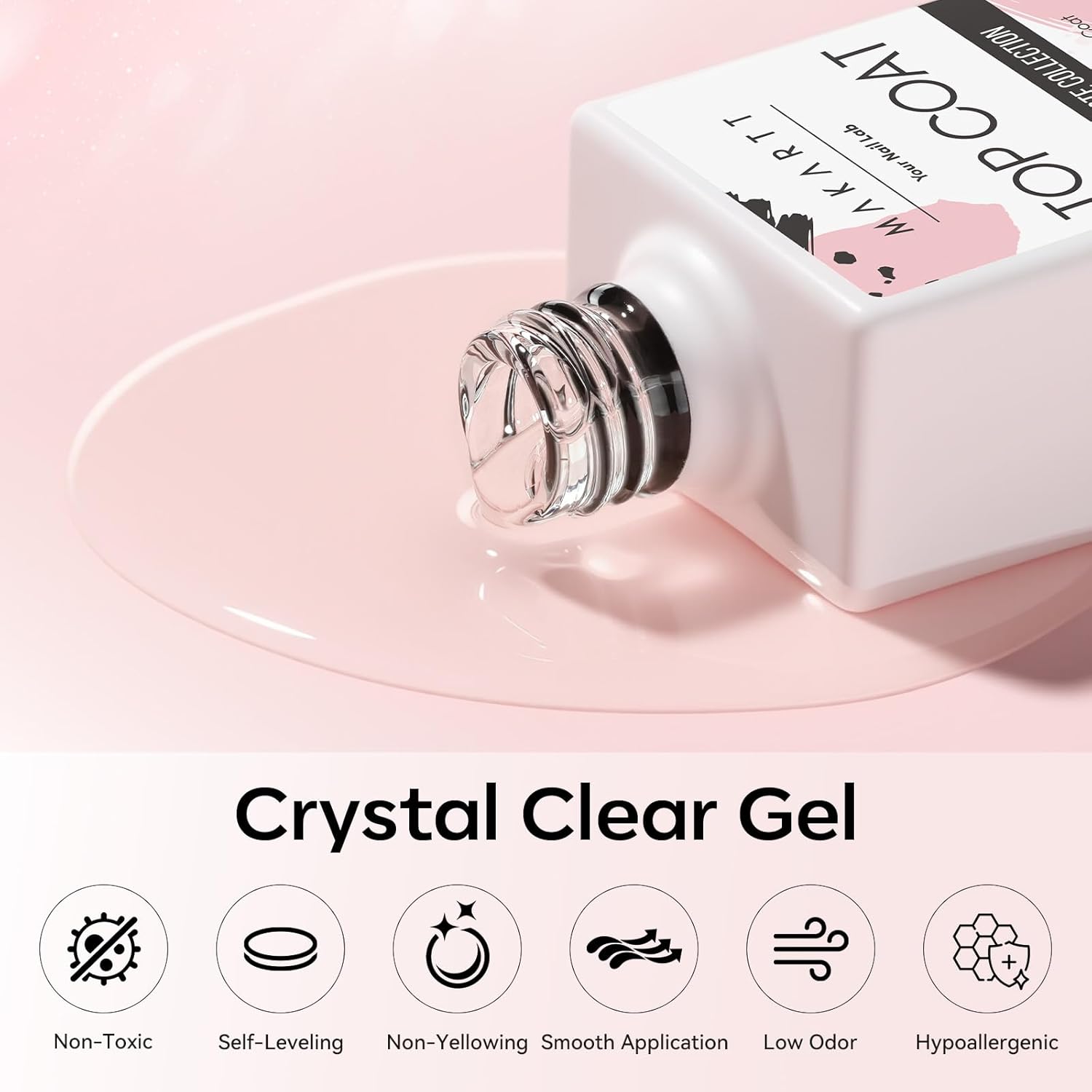 Makartt No Wipe Gel Top and Base Coat Set – Matte & Glossy Finish, 3pcs Soak-Off Long Lasting Gel Nail Polish Essentials, No Yellowing, UV/LED Lamp Required, DIY Nail Art Gift for Women, 10ml-BrightBean Baby