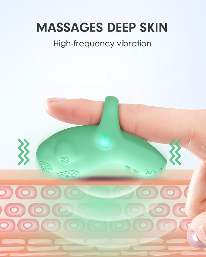 Portable Mini Facial Massage Ball, Waterproof Rechargeable Powerful Multifunctional Eye Face Finger Massager (Green)-BrightBean Baby