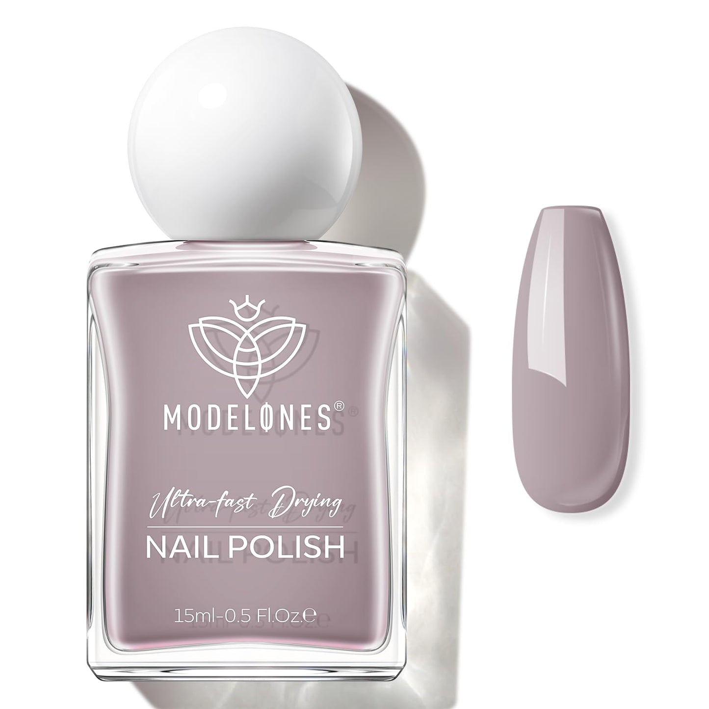 modelones Gray Nail Polish, Light Grey 15 ml Quick Dry Nail Lacquer Strengthener Long Last Shine Fingernail Toe Nail Art DIY Home Travel Manicure Gift for Women Girls 0.5 Fl Oz-BrightBean Baby