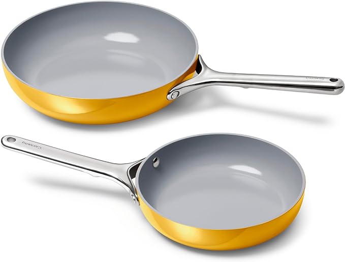 Caraway Fry Pan Duo Marigold - Non-Toxic Ceramic Cookware Set 2 Piece