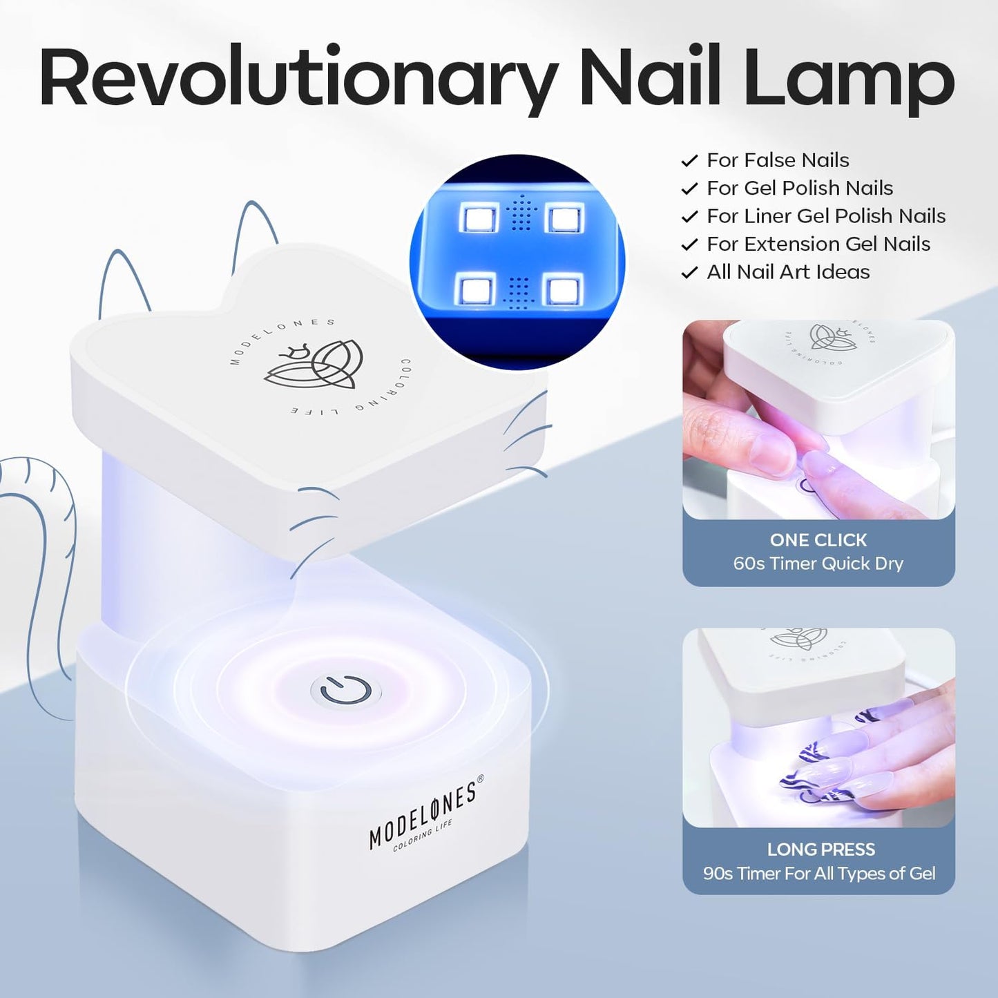 modelones Medium Almond Gel Nail Tips Kit, 9-in-One Nail Glue with Portable U V Lamp 216Pcs 12Sizes Pre-Etched Press ons Fake Acrylic Extension Kit DIY Salon Gift for Women-BrightBean Baby