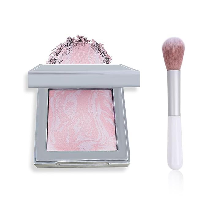 Face Blush Foundation Natural Brightening Silky Moisturizing Sodium Hyaluronate Bakery Crafted Glittering Powder-BrightBean Baby