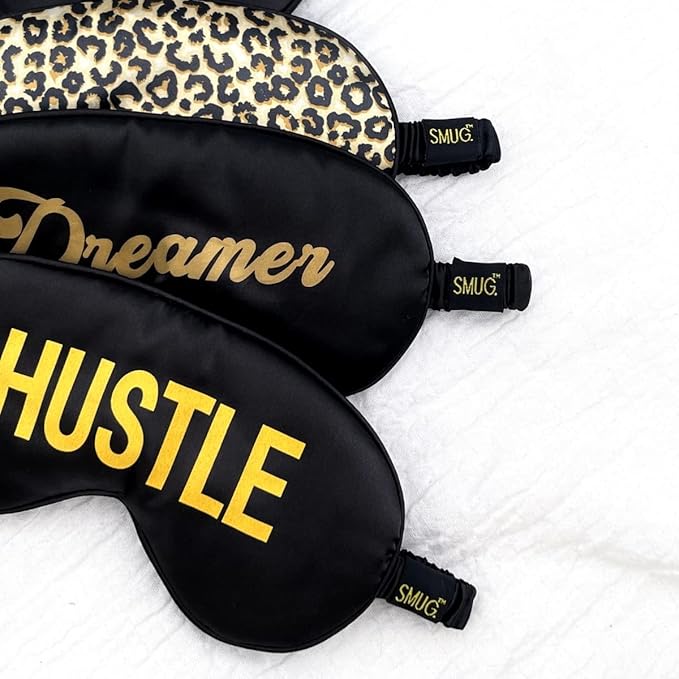 SMUG Satin Sleep Mask & Eye Mask | Travel Sleep Masks for Women & Men | Soft Sleeping Eye Mask to Nourish Skin & Reduce Dark Circles | Eye Sleep Mask Shades to Block Out Light | Hustle-BrightBean Baby