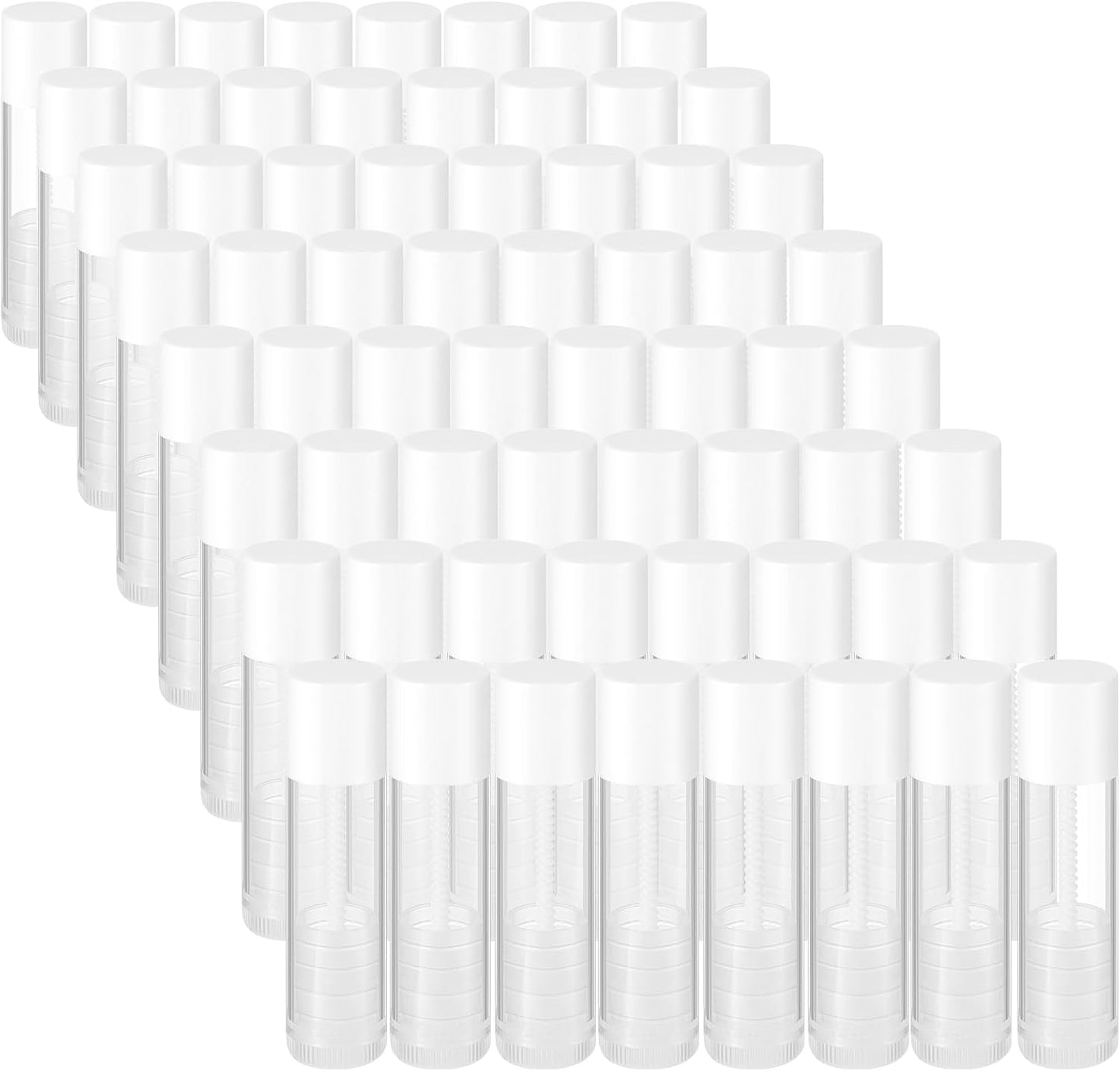 Maitys 64 Pcs Lip Balm Tubes 5 ml Empty Lip Gloss Balm Containers Refillable Rotatable Plastic Lipstick Tubes DIY Lip Gloss Holder for DIY Cosmetic (Clear)-BrightBean Baby