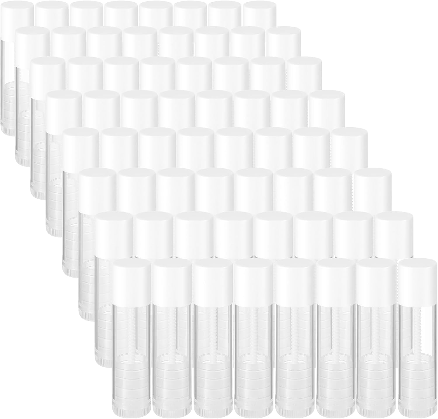 Maitys 64 Pcs Lip Balm Tubes 5 ml Empty Lip Gloss Balm Containers Refillable Rotatable Plastic Lipstick Tubes DIY Lip Gloss Holder for DIY Cosmetic (Clear)-BrightBean Baby