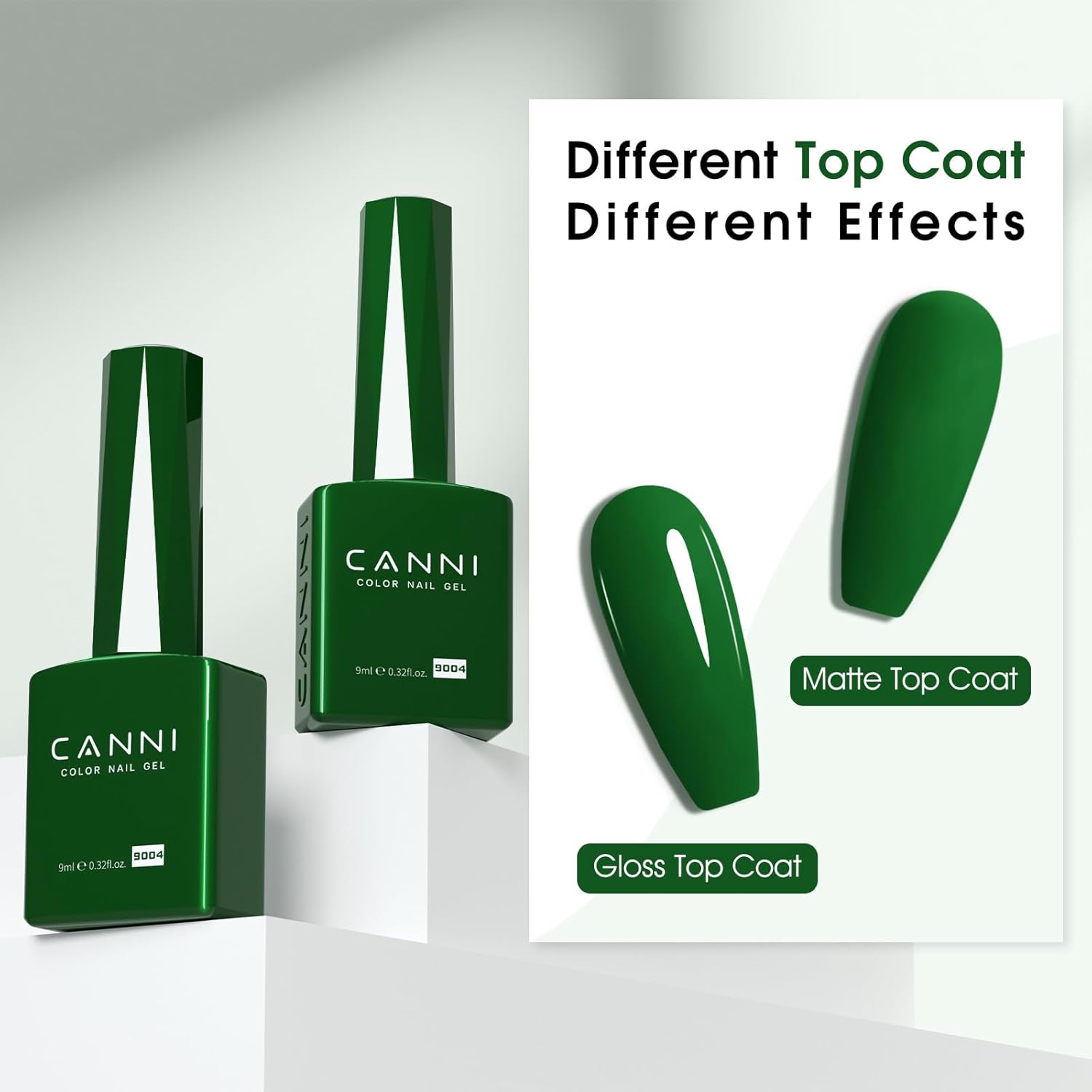 CANNI Green Gel Nail Polish, 1Pcs Emerald Dark Green Color Gel Polish Nail High Gloss Soak Off UV French Manicure Salon DIY-BrightBean Baby