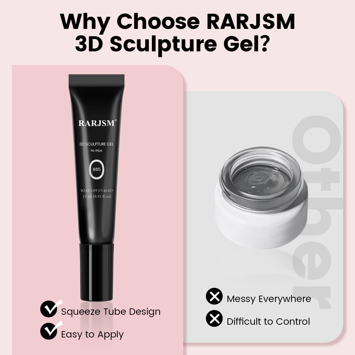 RARJSM 3D Nail Art Sculpture Gel Nail Polish Silver White Glitter Nail Charms Rhinestone Glue No Wipe DIY Drawing Hard Nail Craving Sculpting Gel UV LED Curing Requires Nail Decoration Manicure Design-BrightBean Baby