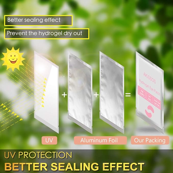 Hydrogel Eye Patch Eyelash Extension Supplies - Akissos 100 PCS Lash Extension Supplies Lift Tint Under Eye Pads Undereye Gel Patches Lint Free Professional Individual DIY Beauty Tool - 3nd Gen-BrightBean Baby