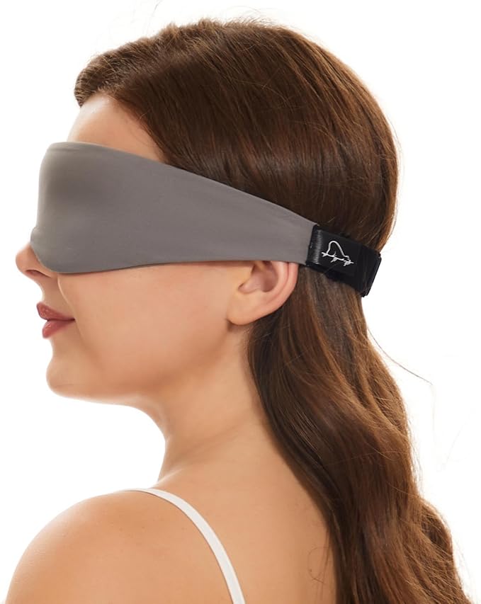 ALASKA BEAR Sleep Mask for Side Sleepers Patented Design, Cup-Shaped and Extra-Soft, 100 Blackout Eye Mask Shades Cover for Men and Women Home or Travel, Machine Washable, Dark Grey-BrightBean Baby