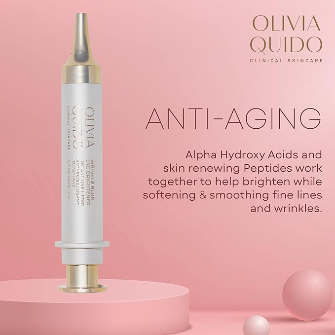 OLIVIA QUIDO Clinical Skin Care Wrinkle Blur (0.46 oz) | Eye Cream For Dark Circles and Puffiness | Anti-Aging Under Eye Cream | Hydrating, Brightening, and Dark Circles Under Eye Treatment for Women-BrightBean Baby