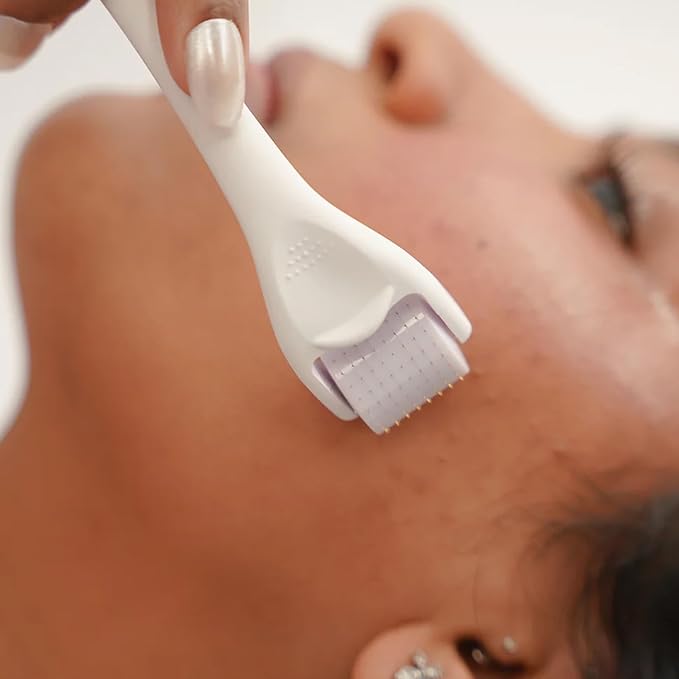 ROSELYNBOUTIQUE Derma Roller for Hair Beard Facial Skin Face 540 Microneedles At-Home Beauty Instrument White Holiday Gift for Men Women-BrightBean Baby
