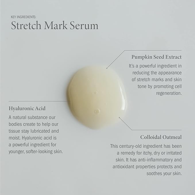 Birth Skincare Stretch Mark Serum for Pregnancy and Postpartum. Natural and safe for sensitive skin and all skin types. 𝐌𝐚𝐝𝐞 𝐢𝐧 𝐂𝐚𝐧𝐚𝐝𝐚, 2oz | 59 ml-BrightBean Baby