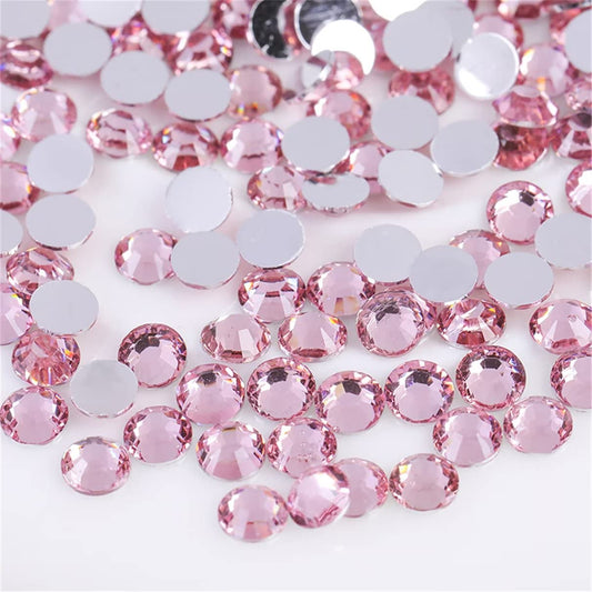 1500 Pieces SS16 4mm Flatback Rhinestones Clear Glass Round Gems Crystals for Nail Art DIY Crafts Clothes Shoes Bags （Light Pink）-BrightBean Baby