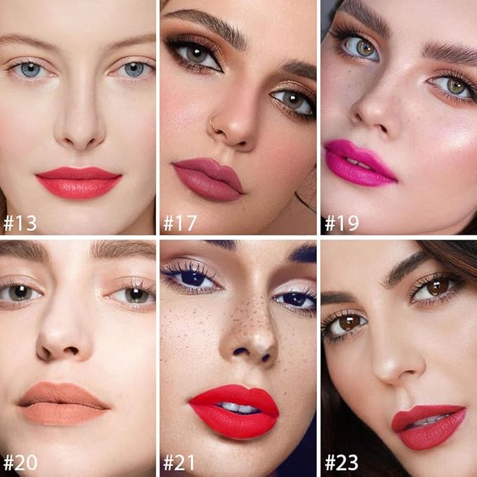 evpct 12Pcs Mini Pills Lipstick Capsule Set for Women Waterproof Long Lasting, Dark Ruby Deep Wine Mauve Red Purple Nude Brown Matte Small Magic Permanent 24 Hour Lipstick Bulk Samples 02-BrightBean Baby