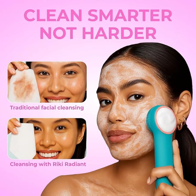 Electric Silicone Face Scrubber - 2-in-1 Facial Rotating Vibrating Exfoliating Brush - Waterproof & Portable, Rechargeable, for Cleaning, Exfoliation, Massage, Suitable for Men & Women-BrightBean Baby