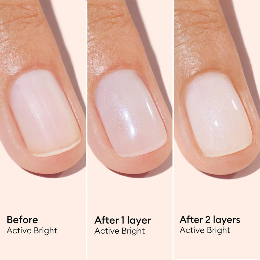 Manucurist Active Bright All in One Nail Perfector: Brightening Treatment Polish & Care - No Lamp - Vegan & Made in France - White Nail Polish - Nail Whitener & Brightener - Nail Strengthener-BrightBean Baby