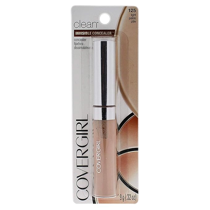 COVERGIRL Clean Invisible Concealer, Light 125, 0.32 Fl Oz, 2 Count-BrightBean Baby