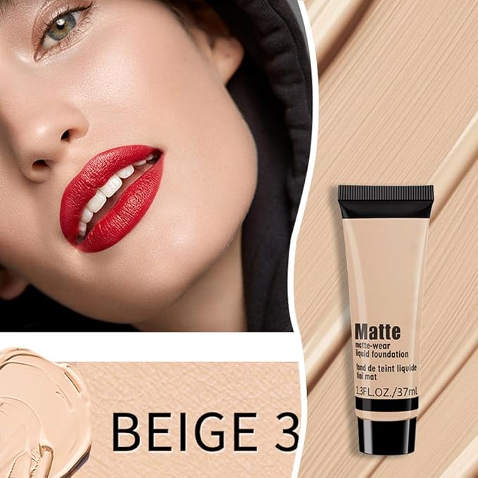 1 Pack Liquid Foundation Cream for Face Makeup,Durable Full Coverage Matte Concealer Make Up,Oil Control & Waterproof Base Primer -1 Fl.Oz (BEIGE 7#)-BrightBean Baby