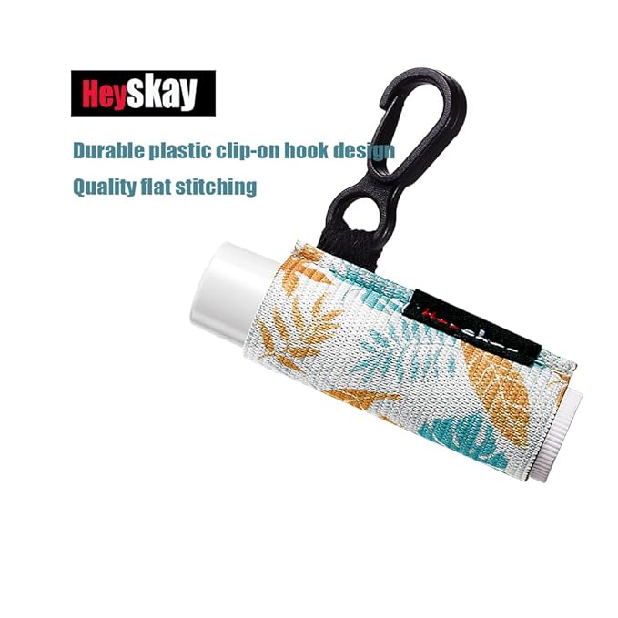 HEYSKAY Lip Balm Holder Sleeves Keychain Chapstick Elastic Sleeves (Boho Pattern) 1 3.0 Count-BrightBean Baby