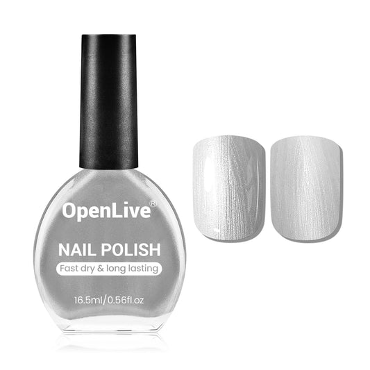 16.5ml Glitter Silver Nail Polish Large Volume Quick Dry Nail Polish, Long Lasting Shine, Fingernail Toenail Nail Art DIY Home Travel Nail Art Gift-BrightBean Baby