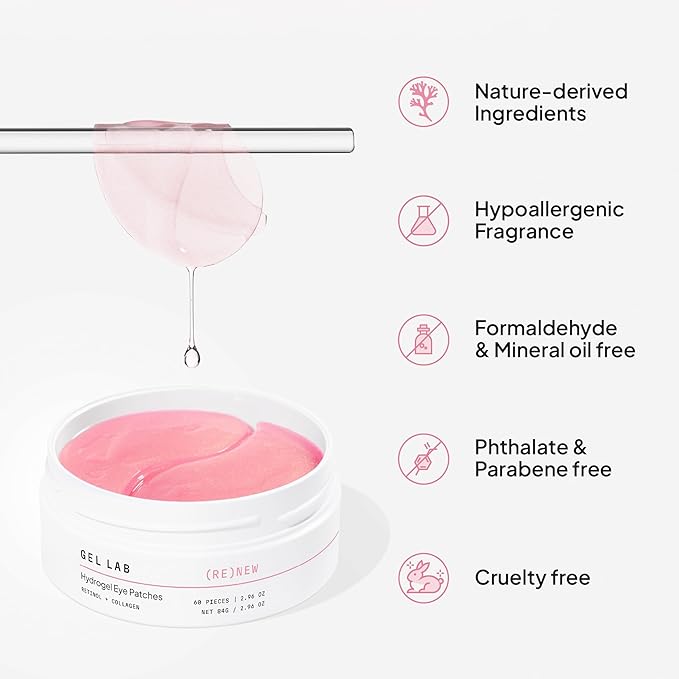 RENEW Retinol & Collagen Under Eye Patches - Korean Skincare Hydrating Eye Mask for Fine Lines, Wrinkles, Firming, Brightening - 60 Patches-BrightBean Baby