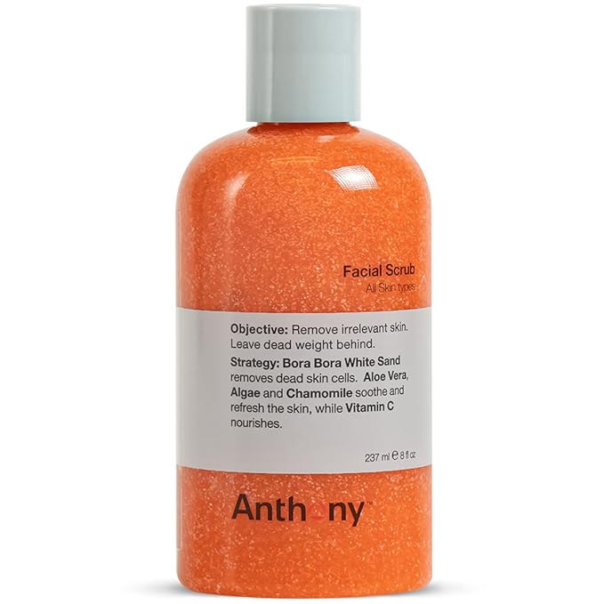 Anthony Facial Scrub – Men’s Exfoliating Face Wash with Vitamin C, Aloe, Chamomile and Algae for Deep Cleansing and Detoxifying 8 Fl Oz-BrightBean Baby