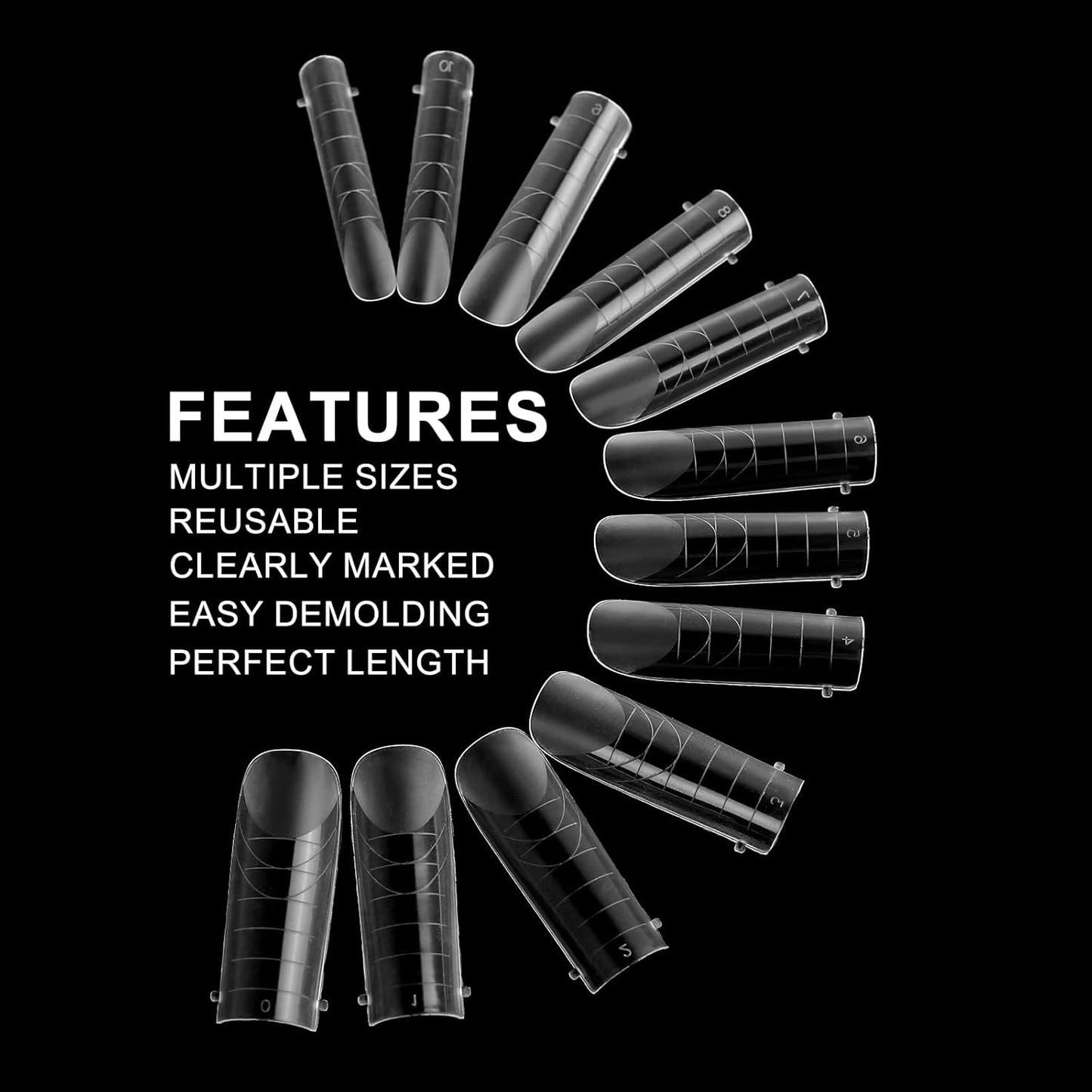 120 Pcs Dual Nail Forms,Matte Square & C-Curved Extension Poly Nail Gel Nail Molds 12 Sizes for Gel Glue, Full Cover Nail Art Design Salon & DIY-BrightBean Baby