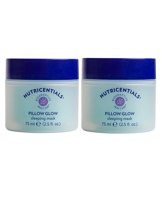 NuSkin NUTRICENTIALS Pillow Glow Sleeping Mask | Overnight Hydration | Bioadaptive Botanical Complex | Red Algae | Apple Extract | Deep Sea Water | Skin Glowing & Pore Minimizing | 2.5 Fl Oz | 2 Pack-BrightBean Baby