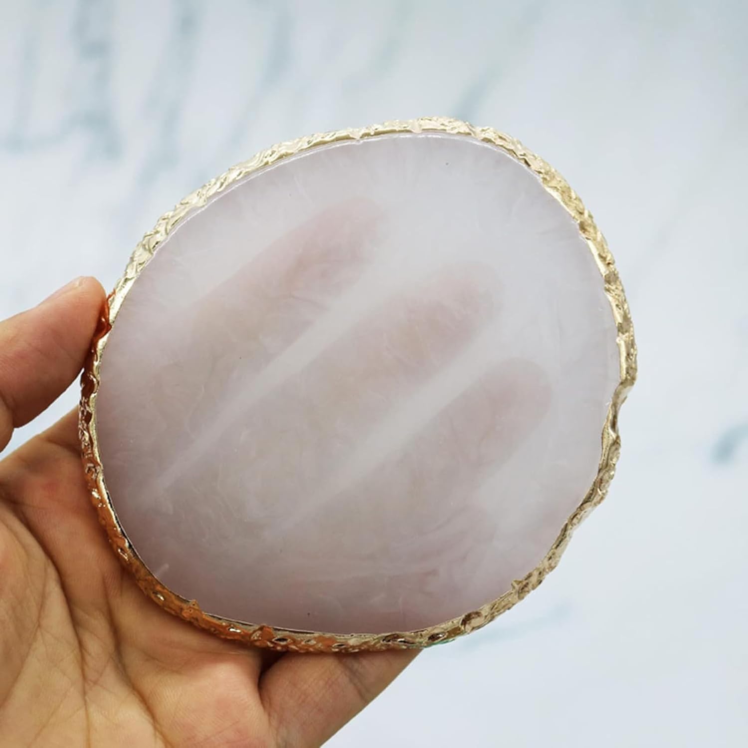 2 Pcs Resin Nail Palette Nail Polish Palette Nail Art Palette with Stainless Stirring Rod (Gray and Green)-BrightBean Baby