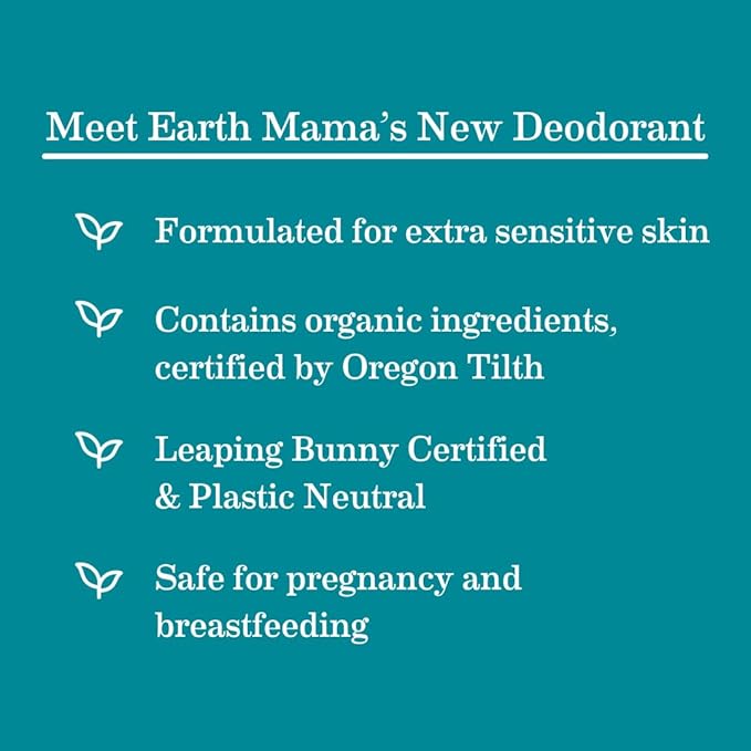 Earth Mama Mini Deodorant Travel Set | Safe for Sensitive Skin, Pregnancy and Breastfeeding, Contains Organic Calendula with No Fragrance Chemicals, No Baking Soda or Aluminum (4-Pack)-BrightBean Baby