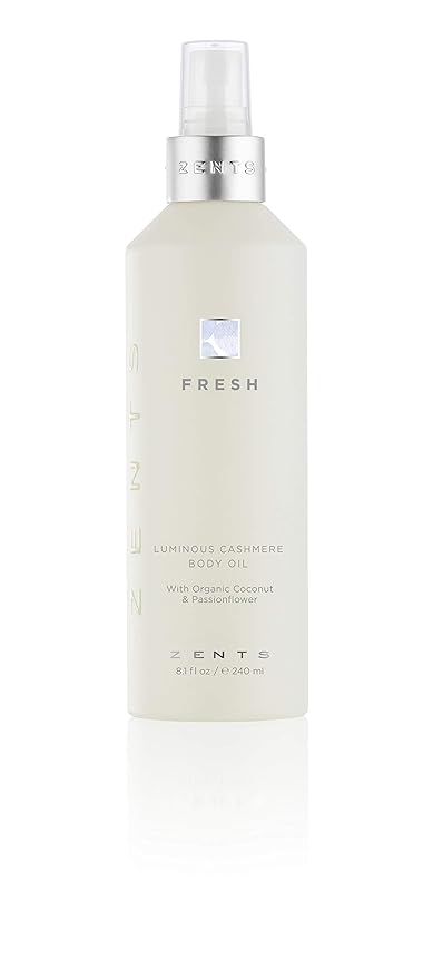 Zents Luminous Cashmere Body Oil (Fresh Fragrance) | Moisturizing Body Oil with Vitamin E & Organic Coconut Oil | Softens & Smooths Skin | 8 fl oz-BrightBean Baby