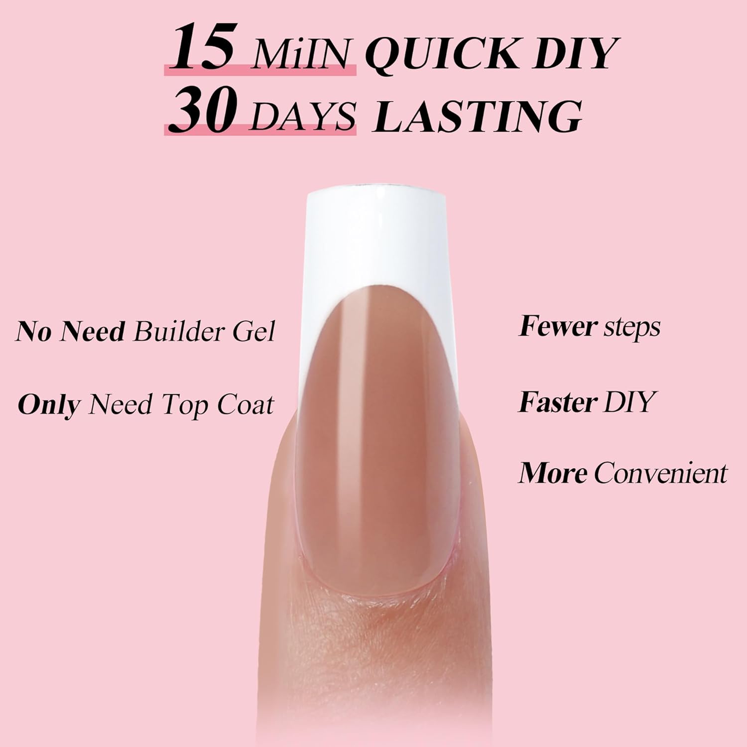 French Gel Nail Tips - Jofay Fashion French Tip Press on Nails, 10-Piece Set 320Pcs Brown Long Square Nail Tips, No Need to File Acrylic Fake Nails for Nail Art DIY & Nail Extension, 16 Sizes-BrightBean Baby