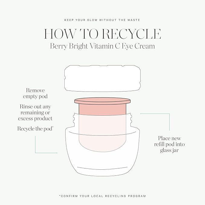 KORA Organics Berry Bright Firming Vitamin C Eye Cream Refill Pod | Hydrate & Strengthen | Certified Organic | Cruelty Free | 0.50 fl oz-BrightBean Baby