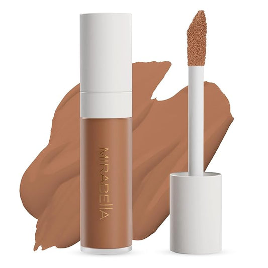 Mirabella Invincible For All Perfecting Under Eye Concealer Full Coverage - Hydrating Makeup Concealer for Dark Circles, Fine Lines & Wrinkles w/Hyaluronic Acid - Tan T190-BrightBean Baby