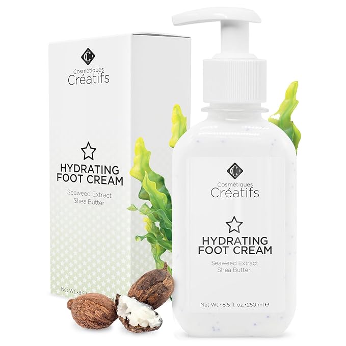 Hydrating Foot Cream for Dry Cracked Heels and Feet, 8.5 fl. oz., Deep Moisturizing Seaweed Extract and Shea Butter, Restores Soft Supple Skin-BrightBean Baby