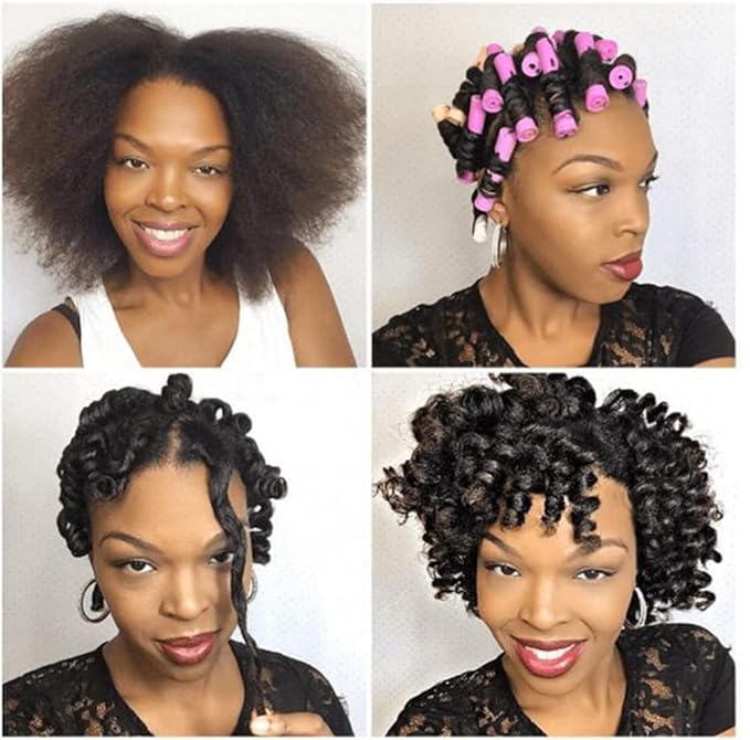 20pcs Women's Perm Rods Set for Natural Hair: 2 Sizes Cold Wave Hair Rollers for Curling and Styling All Hair Lengths - DIY Hairdressing Tools (Purple)-BrightBean Baby