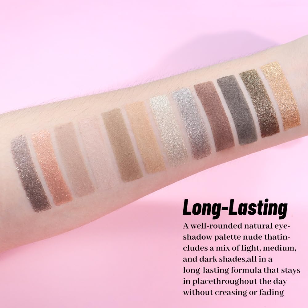 Neutral Smokey Eye Shadow Palette,Nude Silver Gray Black Cream Eyeshadow Palette,Make Up Pallets for Women Natural Eyeshadow for Eyes Long Lasting Naturing-Looking-BrightBean Baby