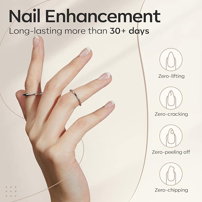 modelones Builder Nail Gel, 7-in-One Clear Builder for Nails, LED Lamp Cured Color Rubber Base Gel Polish Coat Strengthener Thickening Extension Rhinestone Glue in a Bottle for DIY Home Salon Gifts-BrightBean Baby