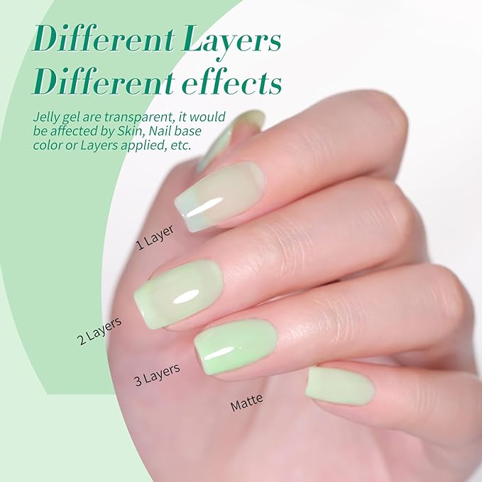 Born Pretty Gel Nail Polish Green Series,Jelly Transparent Gel Nail Polish, Cat Magnetic Eye,Shimmer Glitter Holographic Green Gel Polish Kit for Salon Manicure and Nail Art DIY at Home 6PCS 7ml-BrightBean Baby