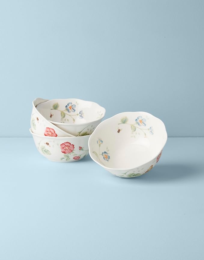Lenox Butterfly Meadow 4-Piece Large All-Purpose Bowls, 4.03, Multi