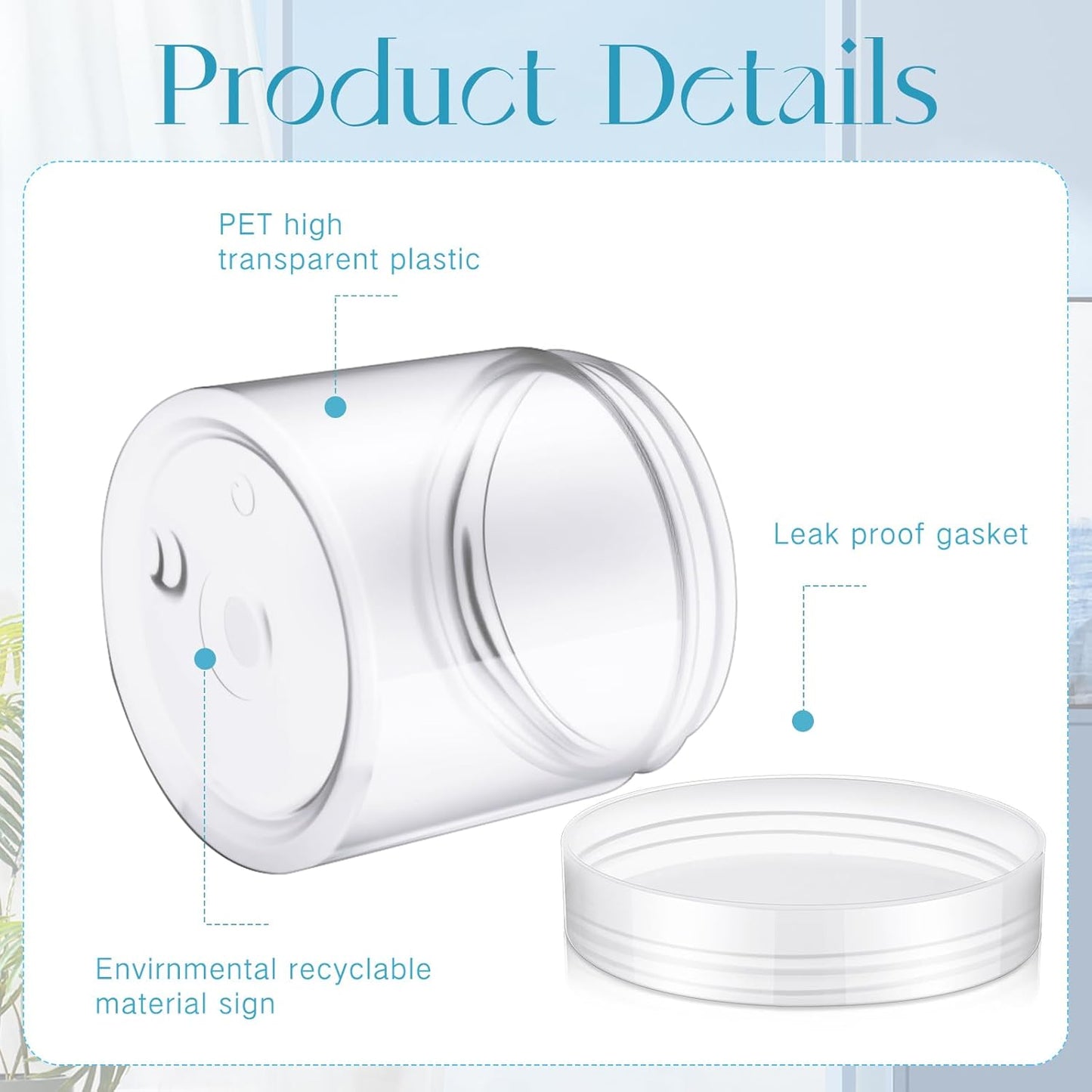 SATINIOR 100 Pcs Plastic Jars with Lids Small Containers Lids Wide Mouth Small Plastic Containers for Lotion Cream Rhinestones Body Butters Travel Storage(6 oz, Clear)-BrightBean Baby