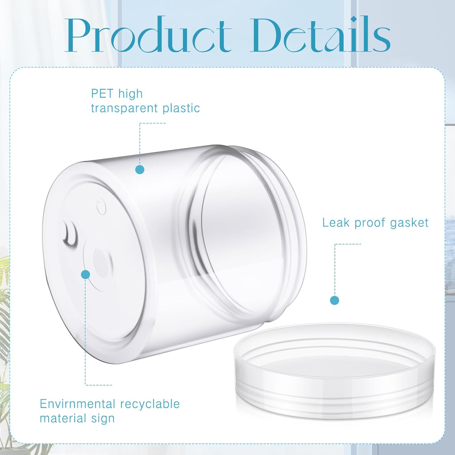 SATINIOR 100 Pcs Plastic Jars with Lids Small Containers Lids Wide Mouth Small Plastic Containers for Lotion Cream Rhinestones Body Butters Travel Storage(6 oz, Clear)-BrightBean Baby