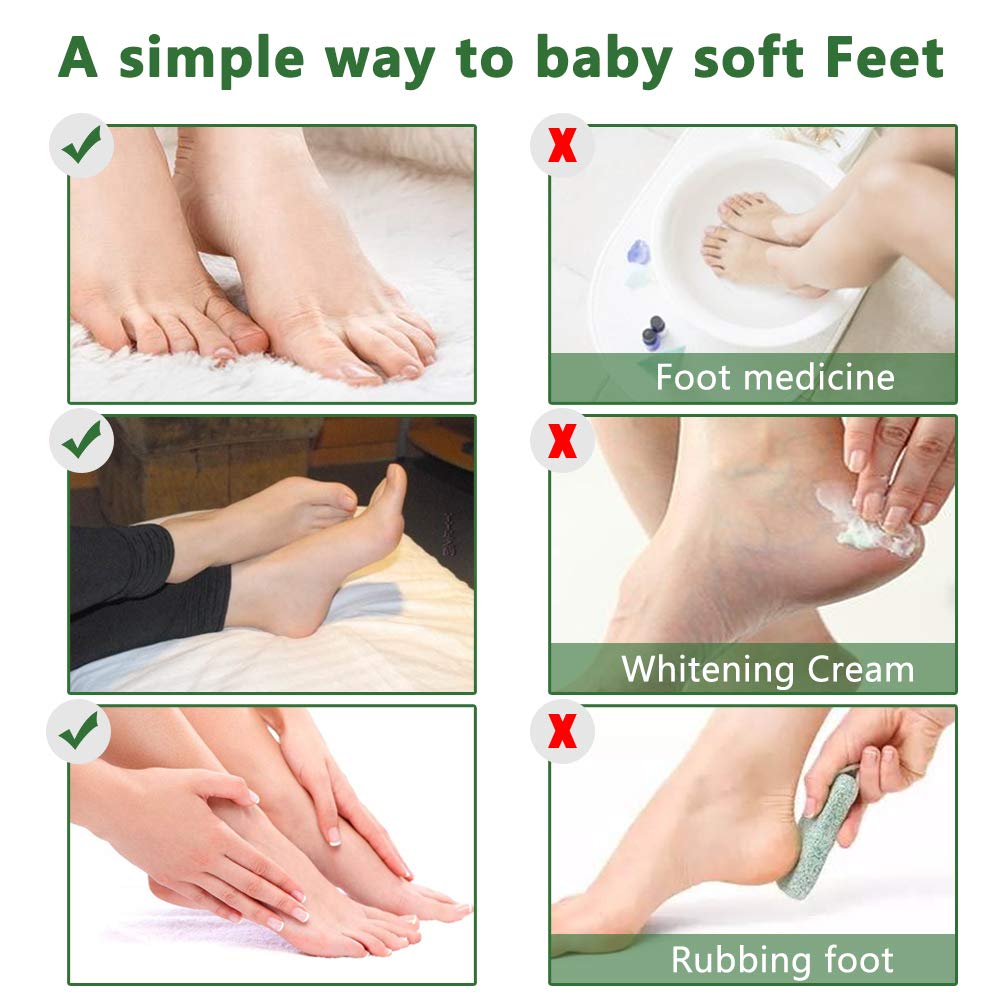 Foot Peeling Mask Moisturizing Socks 5Pairs, Foot Mask Remove Dead Skin, Rough Callus and Cracked Heels, Dry Skin Moisturizer for Soft and Smooth Baby Touch Feet (Tea Tree)-BrightBean Baby